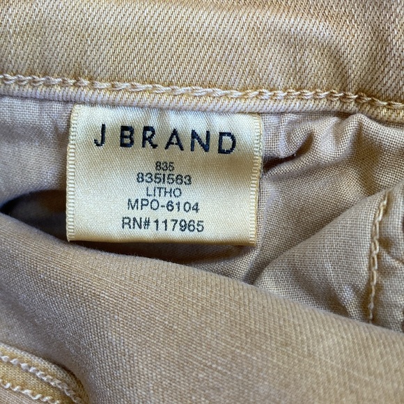J Brand Jeans Butter Yellow Mid-Rise Cropped Skinny “Litho” Denim Jeans Size 27 - Picture 6 of 9